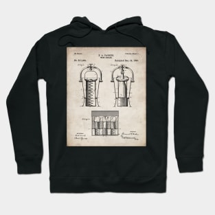 Wine Cooler Patent - Wine Lover Kitchen Cafe Decor Art - Antique Hoodie